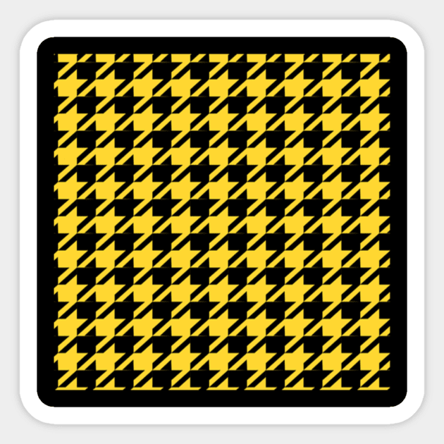 Houndstooth/Dogtooth pattern black and yellow Sticker by TintedRed